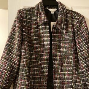 Christopher and Banks Black with multi colored threads dress jacket.